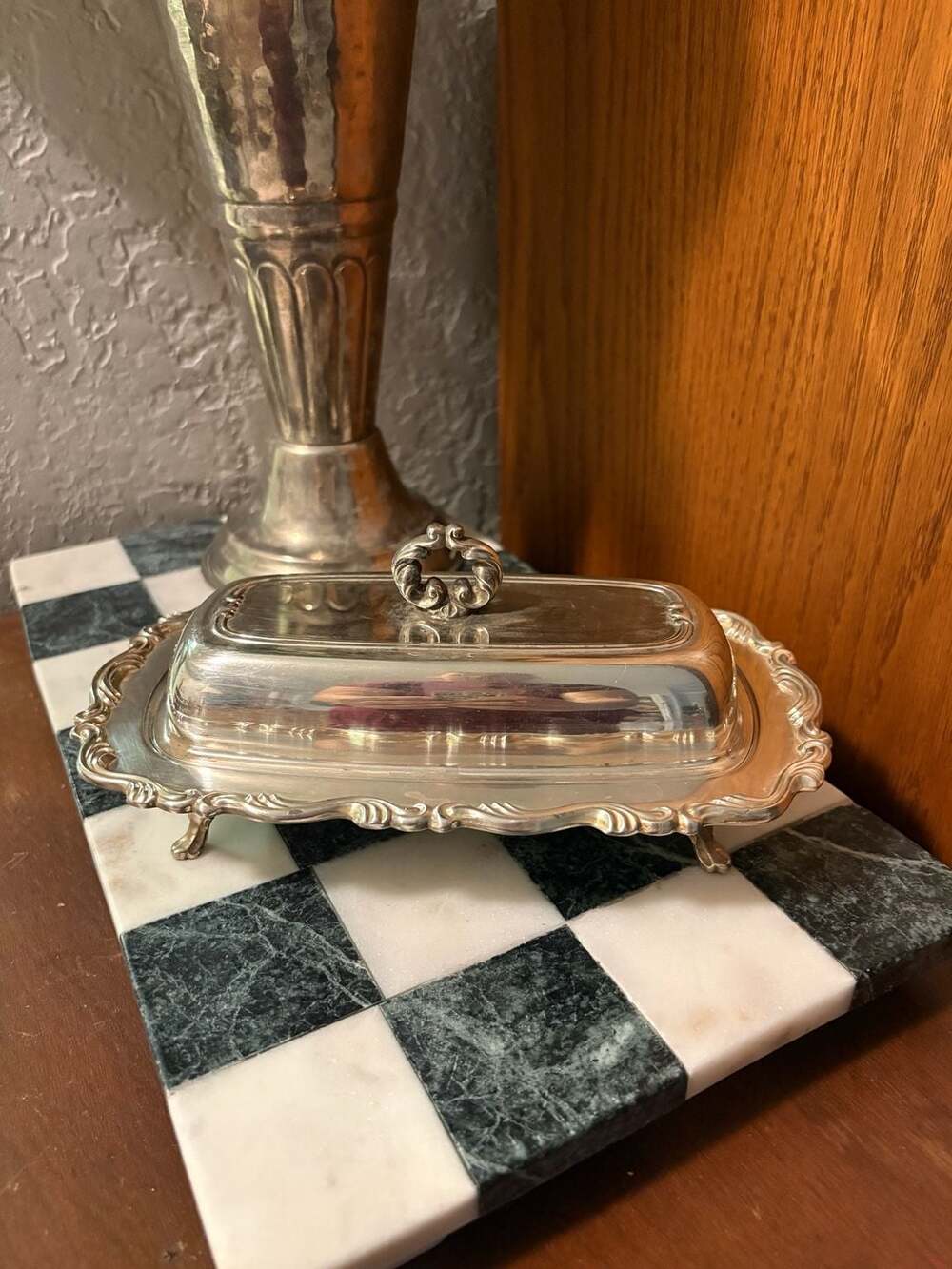 Silver Plated Butter Dish with Lid